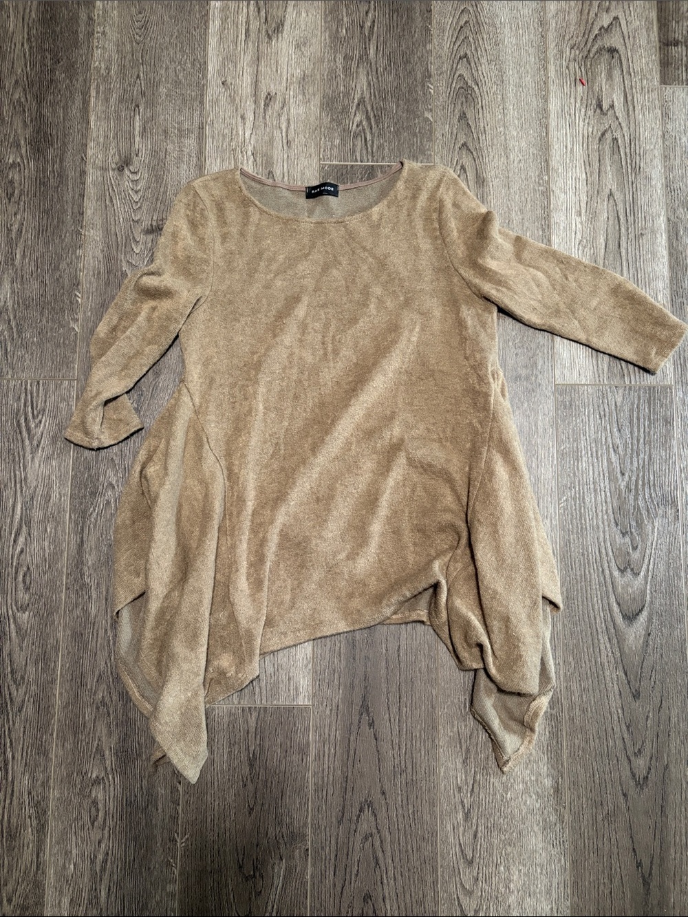 Soft Taupe Draped Tunic Top